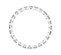 ROUREOX Inserto de Bisel de Cerámica Inclinado 38mm x 30,7mm - Aro de Reloj con Ciudades Hora Mundial Pieza de Repuesto - A13