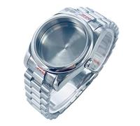 ROUREOX Kit Caja Reloj Bisel Abombado Brazalete Redondeado 3 Eslabones Cristal Zafiro 36mm 40mm NH35 NH36 Piezas Mod Plata para Rolex Day-Date/Datejust-D 36MM