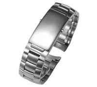 ROUREOX Metal Arco Interfaz Pulsera de Reloj, Acero Cepillado Despliegue Correa de Reloj para Omega Speedmaster-Plata De 3 Perlas 20MM