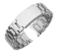 ROUREOX Metal Pulsera Reemplazo Curvo Extremo, 316L Acero Inoxidable Despliegue Pulsera Correa de Reloj para Citizen-Plata 24MM