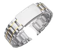 ROUREOX Metal Pulsera Reemplazo Curvo Extremo, 316L Acero Inoxidable Despliegue Pulsera Correa de Reloj para Citizen-Plata Oro 24MM