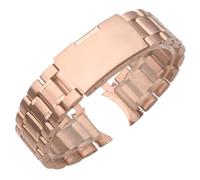 ROUREOX Metal Pulsera Reemplazo Curvo Extremo, 316L Acero Inoxidable Despliegue Pulsera Correa de Reloj para Citizen-Oro Rosa 24MM