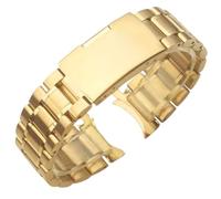 ROUREOX Metal Pulsera Reemplazo Curvo Extremo, 316L Acero Inoxidable Despliegue Pulsera Correa de Reloj para Citizen-Oro 22MM