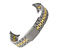 ROUREOX Metal Sólido Correa Reloj Reemplazo, Acero Inoxidable Ajustable, Accesorio Reloj para Tudor Prince & Princess-Silber Gold 20MM