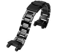 ROUREOX Metal Sólido Reemplazo Banda de Reloj, Acero Cepillado Pulsera, Hebilla Plegable Accesorio para Casio G-Shock MTG-B1000-Negro 20MM