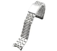 ROUREOX Metálica Correa Despliegue, Extremo Curvo, 316L Acero Inoxidable Correa Reemplazo para Tudor Prince and Princess Collection-Plata 13MM