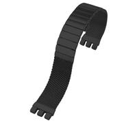 ROUREOX Metálico Sólido Pulsera, Interfaz Especializada, 316L Acero Inoxidable Correa Reemplazo para Swatch Irony Chrono YCS443G-Negro 21MM