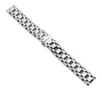 ROUREOX Mujeres Metal Correa Reemplazo, Pulsera de Reloj, Hebilla de Mariposa Acero Inoxidable para Longines PrimaLuna L8 Collection-Plata 18MM
