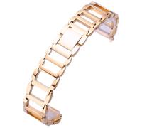 ROUREOX Mujeres Metal Reemplazo Banda de Reloj, Acero Inoxidable Extremo Recto, Pulsera de Reloj para CK K3G23626/K3G231/K2G231/6 K2Y2Y1-Plata Oro 16MM