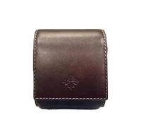 ROUREOX Organizador Reloj Compacto Marrón Oscuro Piel Sintética Caja Viaje Cojín Suave Soporte Accesorios para PP