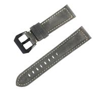 ROUREOX Pulsera de Reloj Cuero Grano Superior Correa de Liberación Rápida Banda de Reemplazo Hebilla Negra para Panerai Radiomir Series-Gris 20mm