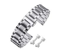 ROUREOX Pulsera Metal Premium Correa de Reloj Acero INOX 19mm 21mm Cierre Mariposa Brazalete Intercambiable para Longines Master Collection - Plateado 23mm