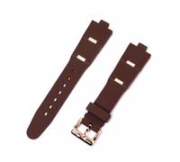 ROUREOX Pulsera Silicona Ajustable Antisudor con Hebilla Metálica - Reemplazo para Bvlgari DIAGONO-Hebilla de Oro marrón + Rosa 22mm