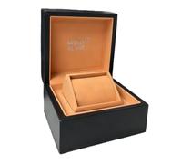ROUREOX Set Caja Almacenamiento Display Reloj Exterior Negro Mate Interior Tostado Estuche Ranura Única Bolsa Manual Set para Montblanc Classic