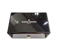 ROUREOX Set Caja Almacenamiento Reloj Grano Madera Oscura Ranura Única Cojín Acolchado Organizador Bolsa para Vacheron Constantin Patrimony