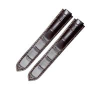 ROUREOX Suave Cuero Auténtico Correa de Repuesto Cuero Liso Terminado Semi Brillo Pulsera de Reloj para Ballon Bleu de Cartier-Marrón 14 * 8mm