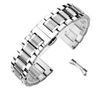 ROUREOX Universal Metálica Correa, Extremo Curvo y Recto, Unisex Acero Inoxidable Banda Reemplazo para Longines Master Collection-Plata 18MM