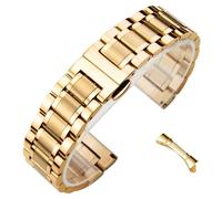 ROUREOX Universal Metálica Correa, Extremo Curvo y Recto, Unisex Acero Inoxidable Banda Reemplazo para Longines Master Collection-Oro 21MM