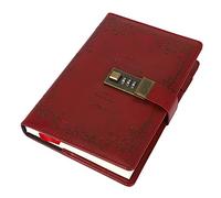 Rous Retro Vintage Notebook Contraseña Planificador de Libros Office Lady ProteccióN de la Privacidad Papelería Escolar ArtíCulos de Oficina Diario Del Estudiante Vino Tinto