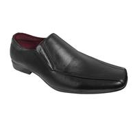 Route 21 M1501A - Zapatos casuales para hombre, elegantes, para boda, oficina, trabajo, doble refuerzo, sin cordones, Black, 46 EU