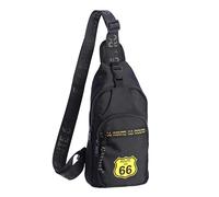 ROUTE 66 - Bandoleras hombre - Bolso bandolera hombre - Bolsos hombre - Mochila bandolera hombre - Bolso pecho hombre - Bolso cruzado hombre - Bolso hombre bandolera (Negro)