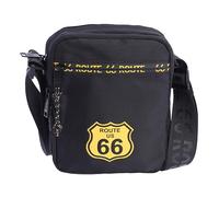 Route 66 - Bolso Hombre Bandolera con 3 Bolsillos - Bolso Bandolera Hombre - Bandolera Hombre - Bolso Hombre Bandolera - Diseño Casual - Resistente Tela - Unisex, Negro
