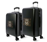 ROUTE 66 - Juego de Maletas - Set Maletas de Viaje - Juego Maletas de Viaje - Maleta Cabina y Maleta Mediana 4 Ruedas - Maletas de Viaje Medianas - Maletas de Viaje Cabina con candado númerico