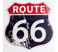Route 66 - Letreros de metal poligonal vintage, letrero de metal retro para el hogar, garaje, hombre, cueva, habitación, calle, decoración de pared, arte de 12 x 12 pulgadas