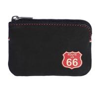 Route 66 - Monedero Tarjetero Hombre de Piel - Cartera Hombre con 3 Compartimentos con Cremallera, Llavero Interior y Caja de Regalo