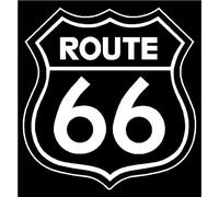 Route 66 - Vinilo adhesivo (7 cm de ancho x 7,5 cm de alto, color blanco)