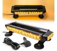 ROUTEKING Rotativo LED, Rotativo Tractor, Barra LED Estroboscópica Magnética 30 LED Ámbar 12V, 7 Modos, Baliza Señalización para Camión, Furgoneta y Vehículos de Obra