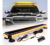 ROUTEKING Rotativo LED Tractor, Barra Luz Emergencia Ámbar 95 cm, 80 LED, 12-24V, Magnética 360°, 16 Modos, Girofaro Baliza Señalización para Vehículo, Camión y Obra