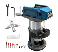 Router de madera inalámbrico de 800 W para batería Makita de 18 V, base de aluminio, herramienta de enrutador sin escobillas de 30000 RPM con 5 velocidades variables, enrutador de palma para corte de