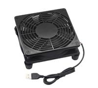 Router Fan, USB Cooling Fan, Quiet 18dB Noise Level, 56CFM Strong Airflow, PC Cabinet Cooler, Use for Modem Receiver, Entertainment Centers, or Under-Desk Setups Use, Black