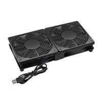 Router Fan, USB Cooling Fan, Quiet 18dB Noise Level, 56CFM Strong Airflow, PC Cabinet Cooler, Use for Modem Receiver, Entertainment Centers, or Under-Desk Setups Use, Black