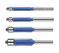 Router Flush Trim Bit - 4Piece Precise Tool Trimming, Flush Trim Router Bitt With Bearing, Trimm Routerr Bits, Straight Flushh Trimm Bit For Laminate Woodworking Plywood Surfacing Door