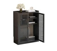 Router Rack Caja Wifi Material de Bambú Engrosado Diseño Hueco Estantes Ajustables Almacenamiento de Gran Capacidad Caja Router Pared para Sala de Estar(Black,59 * 25 * 82cm)