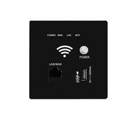 Router WIFI de 300 Mbps y 2,4 GHz, toma WiFi inalámbrica RJ45, relé AP, toma USB inteligente, panel de pared empotrada, color negro.