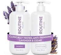 Routine Wellness Juego de champú y acondicionador antiadelgazamiento para el cabello adelgazante, bloqueador de biotina DHT para mujeres y hombres, champú seguro para la pérdida del cabello y un