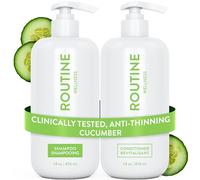 Routine Wellness Juego de champú y acondicionador antiadelgazamiento para el cabello adelgazante, bloqueador de biotina DHT para mujeres y hombres, champú seguro para la pérdida del cabello y un