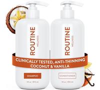 Routine Wellness Juego de champú y acondicionador antiadelgazamiento para el cabello fino - Bloqueador de biotina DHT para mujeres y hombres - Champú seguro para la pérdida del cabello y crecimiento