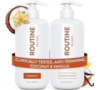 Routine Wellness Juego de champú y acondicionador antiadelgazamiento para el cabello fino - Bloqueador de biotina DHT para mujeres y hombres - Champú seguro para la pérdida del cabello y crecimiento