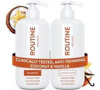 Routine Wellness Juego de champú y acondicionador antiadelgazamiento para el cabello fino - Bloqueador de biotina DHT para mujeres y hombres - Champú seguro para la pérdida del cabello y crecimiento