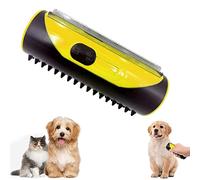 ROUYA Cepillo De Aseo For Perros Y Gatos 3 En 1, Herramienta For Desenredar Doble Cara con Dientes De Acero Inoxidable, Peine For Desenredar Y Rastrillo Cepillo Perro Gato(Yellow)