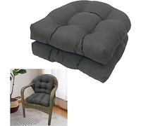 ROUYA Cojín For Silla De Patio En Forma De U, 2 Piezas, Cojín For Silla De Jardín For Exteriores/Interiores, Cojín For Respaldo For Sillón De Jardín, Silla For Exteriores(Gray)