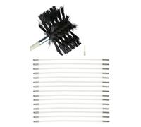ROUYA Juego De Cepillos For Limpiar Chimeneas, Conductos De Ventilación, Cepillos De Barrido, Juego De Deshollinador, Cepillo For Tubos De Estufa, Cepillo For Cepillo De Chimenea Kit(15 Rods,610mm)