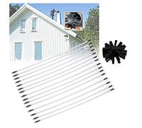 ROUYA Juego De Cepillos For Limpieza De Chimeneas con 18 Varillas De Nailon Flexibles, 1 Cabezal, Juego De Limpieza For Conductos De Ventilación Cepillo De Chimenea Kit(15 Rods,610mm)