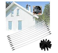 ROUYA Juego De Cepillos For Limpieza De Chimeneas con 18 Varillas De Nailon Flexibles, 1 Cabezal, Juego De Limpieza For Conductos De Ventilación Cepillo De Chimenea Kit(9 Rods,610mm)