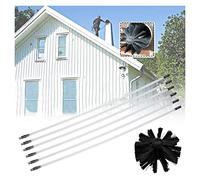 ROUYA Juego De Cepillos For Limpieza De Chimeneas, Juego De Cepillos For Chimeneas con 12 Varillas Flexibles De 410 Mm, 1 Cabezal De Cepillo Ø 100 Mm Cepillo De Chimenea Kit(6 Rods,410mm)