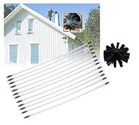 ROUYA Juego De Cepillos For Limpieza De Chimeneas, Juego De Cepillos For Chimeneas con 12 Varillas Flexibles De 410 Mm, 1 Cabezal De Cepillo Ø 100 Mm Cepillo De Chimenea Kit(12 Rods,610mm)